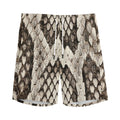 Beige Snakeskin Print Men's Athletic Shorts