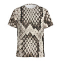 Beige Snakeskin Print Men's Athletic T-Shirt