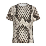 Beige Snakeskin Print Men's Sports T-Shirt