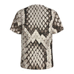 Beige Snakeskin Print Men's Sports T-Shirt