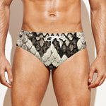 Beige Snakeskin Print Men's Swim Briefs