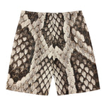 Beige Snakeskin Print Men's Swim Trunks