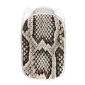Beige Snakeskin Print Mesh Laundry Hamper