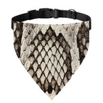 Beige Snakeskin Print Over The Collar Dog Bandana