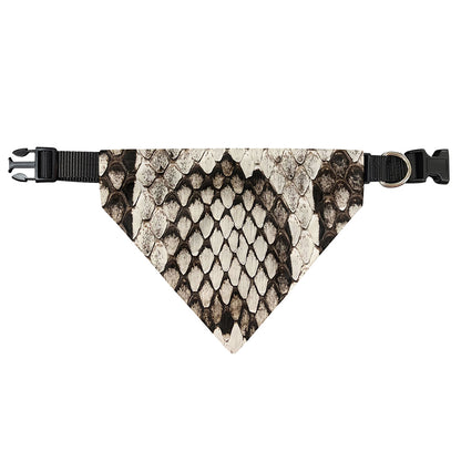 Beige Snakeskin Print Over The Collar Dog Bandana