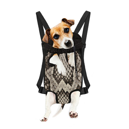Beige Snakeskin Print Pet Carrier Backpack