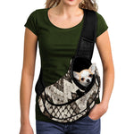 Beige Snakeskin Print Pet Sling Carrier