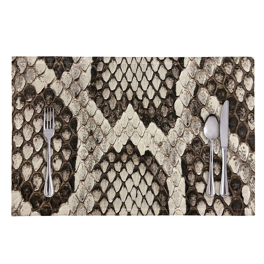 Beige Snakeskin Print Placemat