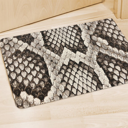 Beige Snakeskin Print Polyester Doormat