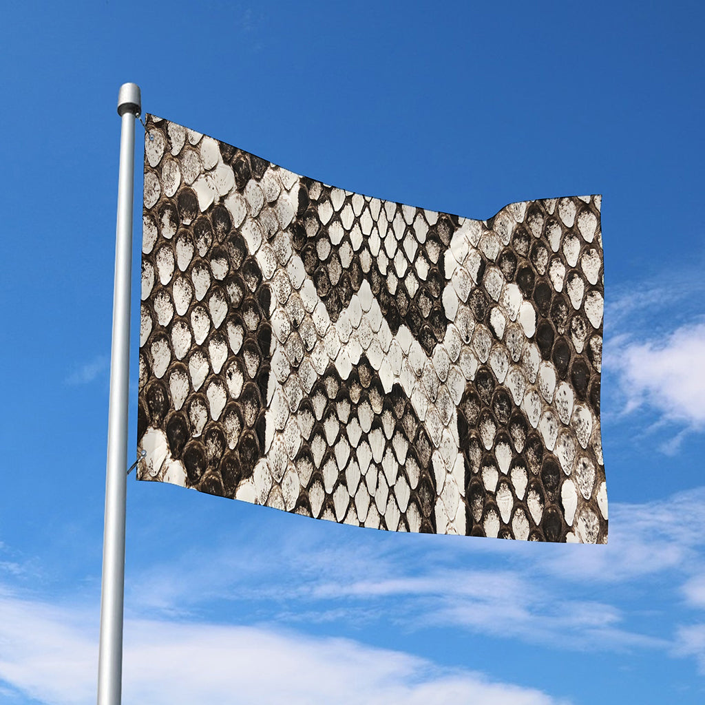 Beige Snakeskin Print Polyester Flag