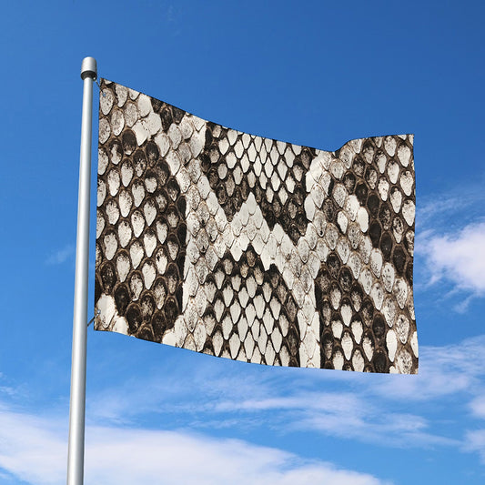 Beige Snakeskin Print Polyester Flag