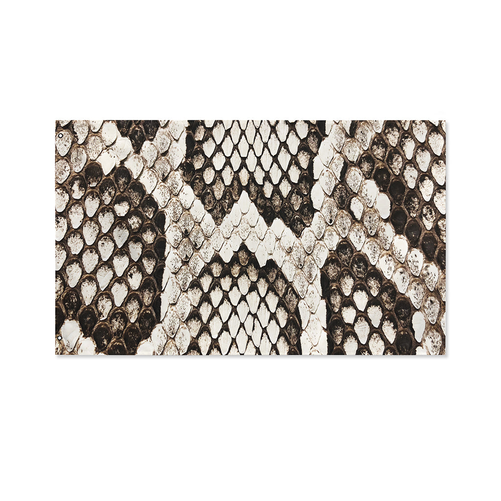 Beige Snakeskin Print Polyester Flag