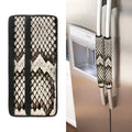 Beige Snakeskin Print Refrigerator Handle Covers