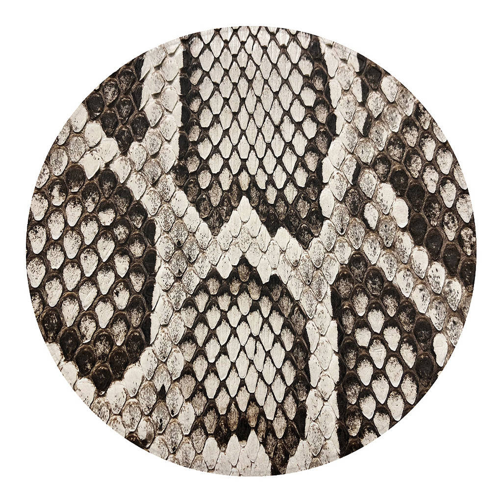 Beige Snakeskin Print Round Blanket