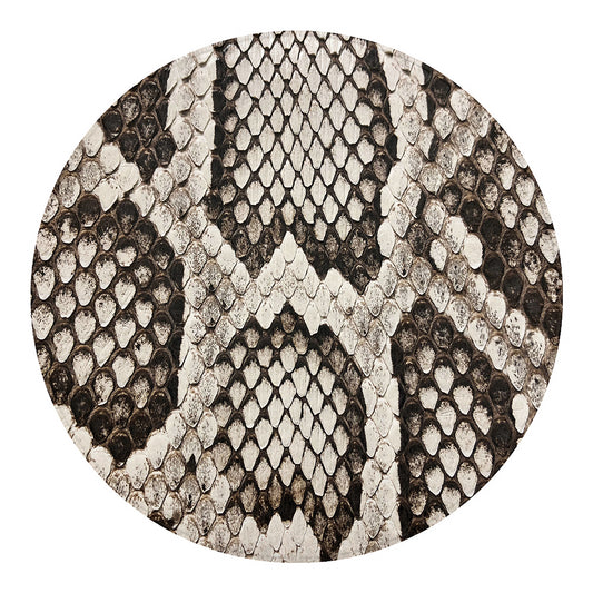 Beige Snakeskin Print Round Blanket