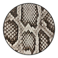 Beige Snakeskin Print Round Floor Mat