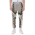 Beige Snakeskin Print Joggers