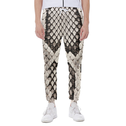 Beige Snakeskin Print Scuba Joggers