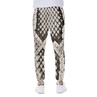 Beige Snakeskin Print Scuba Joggers