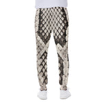 Beige Snakeskin Print Scuba Joggers
