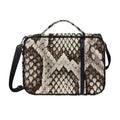Beige Snakeskin Print Shoulder Strap Bible Bag