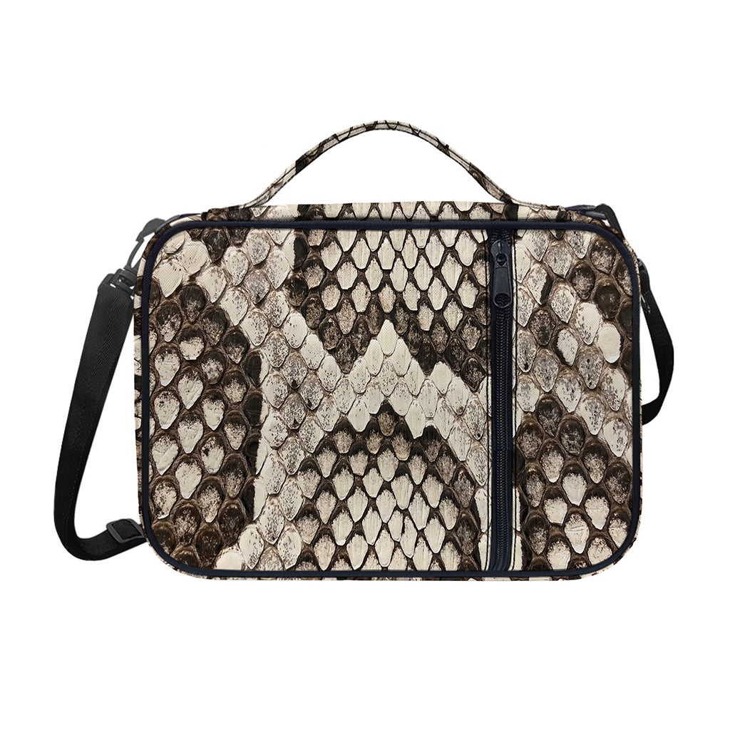 Beige Snakeskin Print Shoulder Strap Bible Bag