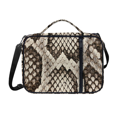 Beige Snakeskin Print Shoulder Strap Bible Bag