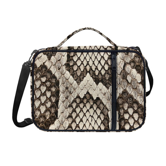 Beige Snakeskin Print Shoulder Strap Bible Bag