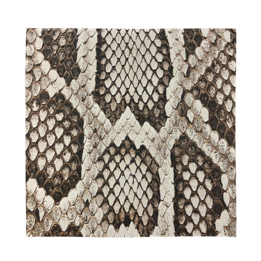 Beige Snakeskin Print Silk Bandana