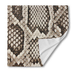 Beige Snakeskin Print Silk Bandana