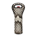 Beige Snakeskin Print Single Neoprene Wine Tote