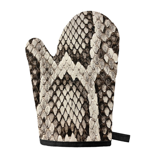 Beige Snakeskin Print Single Oven Mitt