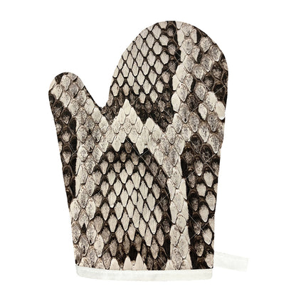 Beige Snakeskin Print Single Oven Mitt