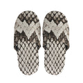 Beige Snakeskin Print Slippers