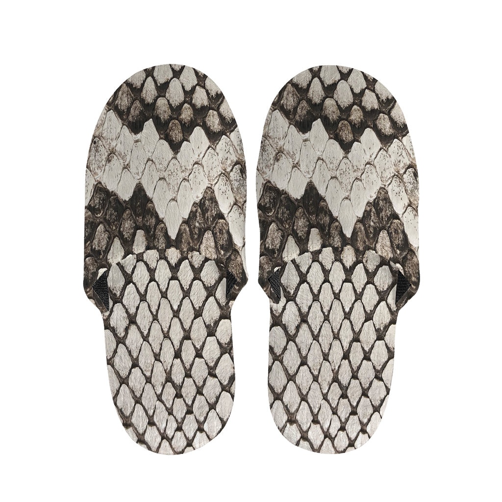 Beige Snakeskin Print Slippers