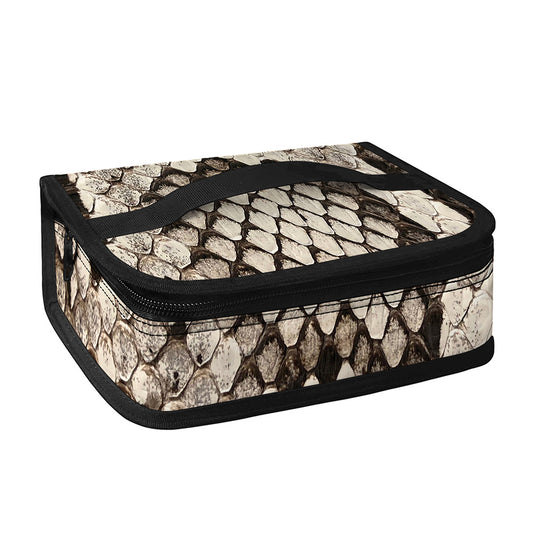 Beige Snakeskin Print Small Lunch Bag