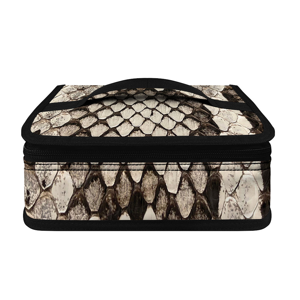 Beige Snakeskin Print Small Lunch Bag