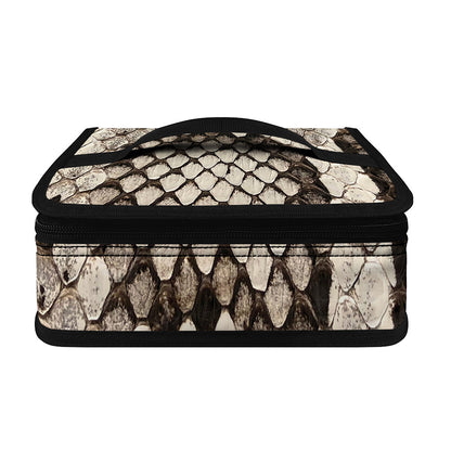 Beige Snakeskin Print Small Lunch Bag