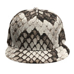 Beige Snakeskin Print Snapback Cap