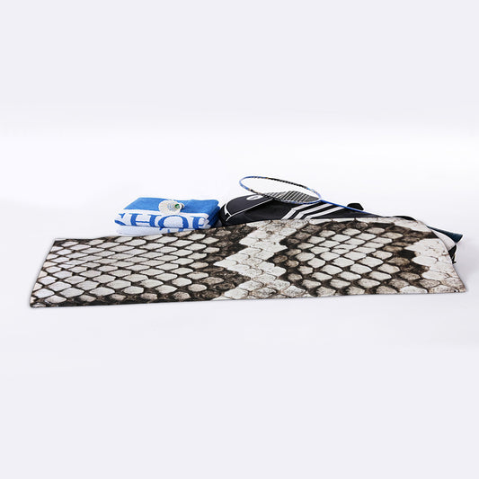 Beige Snakeskin Print Sports Towel