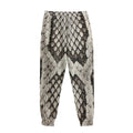 Beige Snakeskin Print Sweatpants
