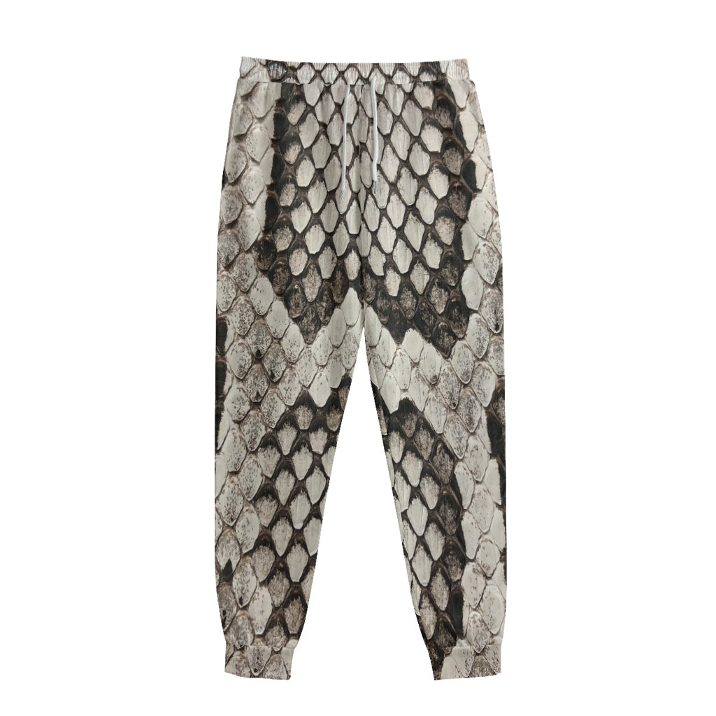 Beige Snakeskin Print Sweatpants