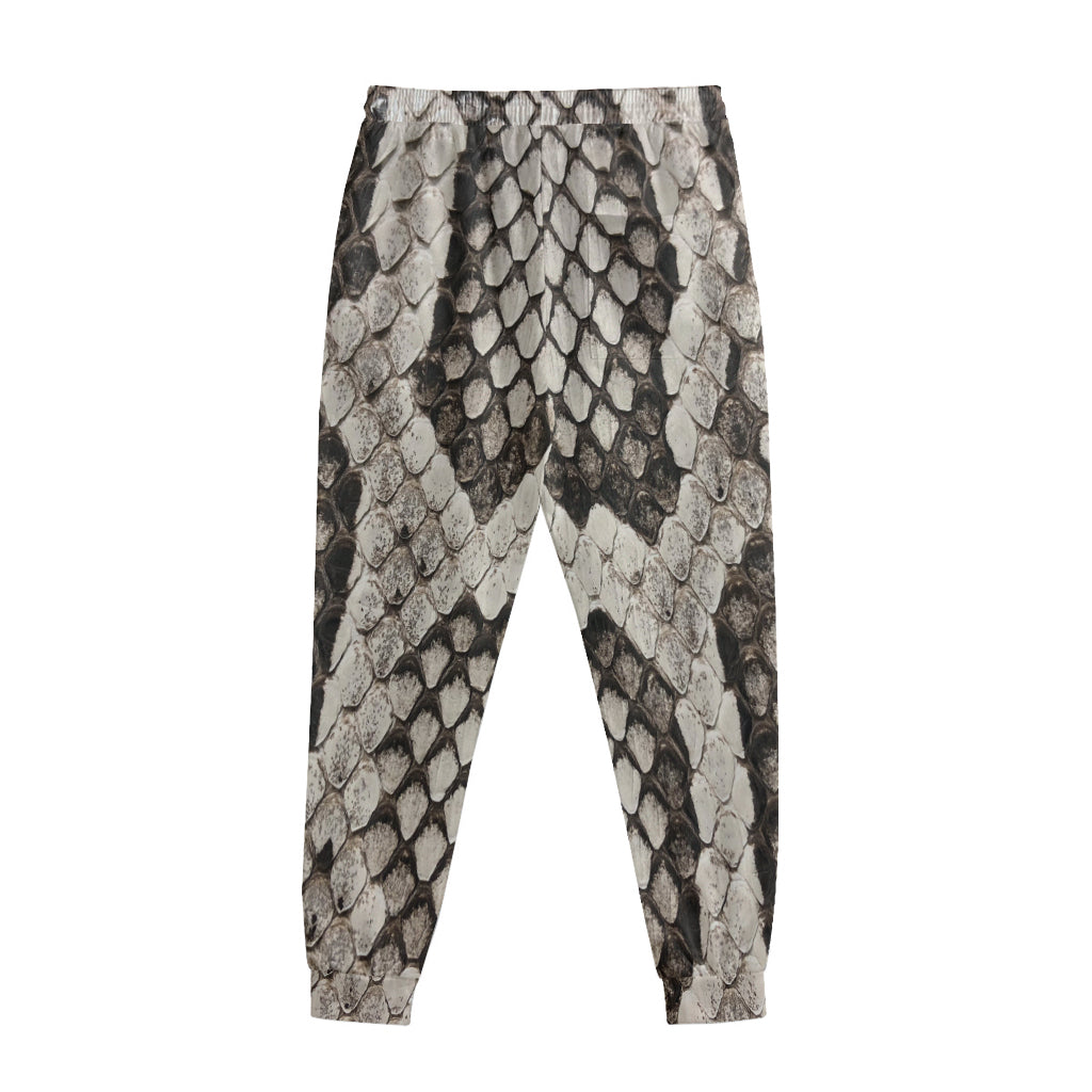 Beige Snakeskin Print Sweatpants
