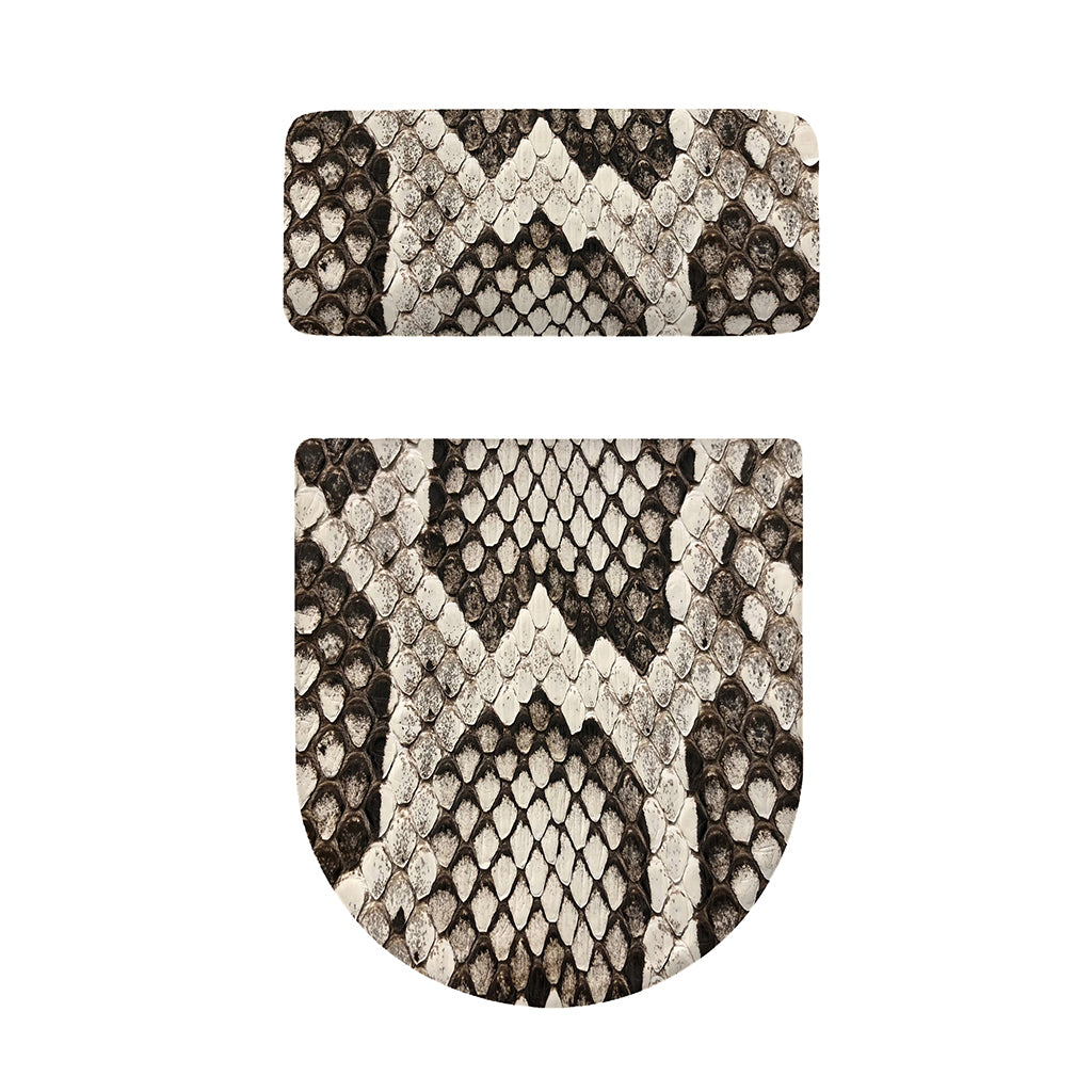 Beige Snakeskin Print Toilet Lid And Tank Cover Set