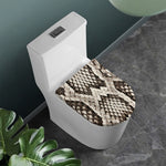 Beige Snakeskin Print Toilet Lid Cover