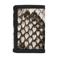 Beige Snakeskin Print Trifold Wallet