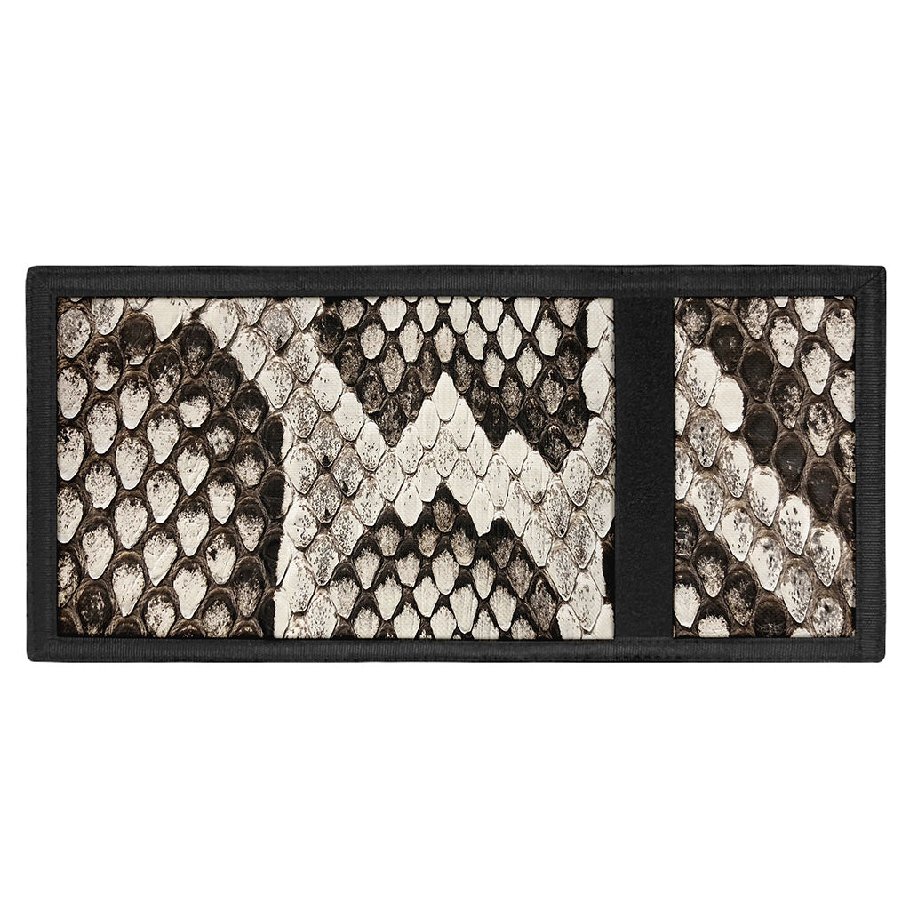 Beige Snakeskin Print Trifold Wallet