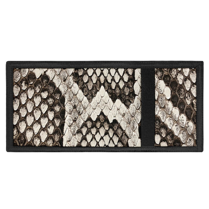 Beige Snakeskin Print Trifold Wallet