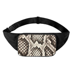 Beige Snakeskin Print Waist Bag