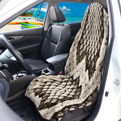Beige Snakeskin Print Waterproof Car Seat Cover